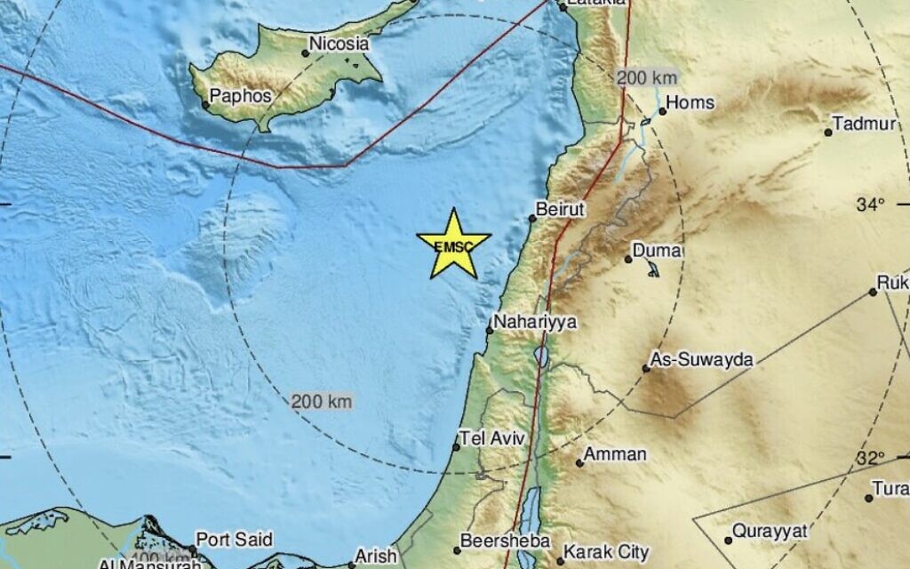 4.5-magnitude tremor felt in Israel amid uptick in seismic activity | The Times of Israel