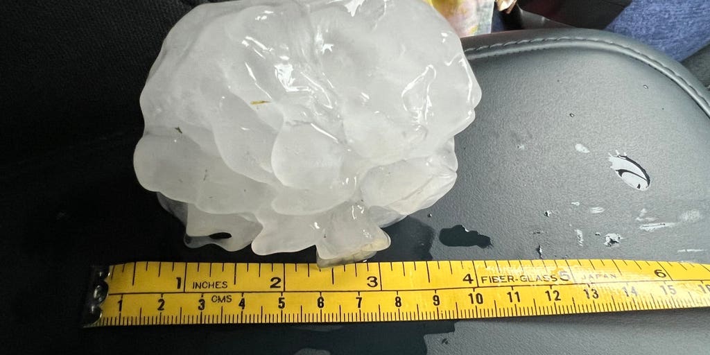 Storms drop grapefruit-sized hail over Texas during unsettled weather pattern across South