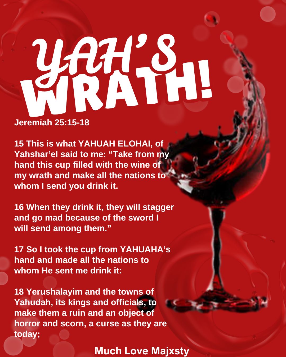Think Thursdays- Mind and spirit care what spirit are you operating in today? Is it YAH’s Holy Spirit or is it a spirit that, don’t believe that the nations will have to drink from the cup filled with YAH’s wrath? – MUSIC MESSAGE MINISTRY