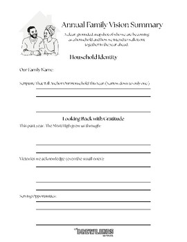 Annual Family Vision Summary (Faith-Based Household Planning Tool)